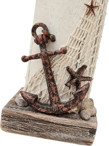 K KILIPES Wood Lighthouse with Led Light Nautical Decorations for Home Rustic Lighthouse Table Decoration Night Light for Beach Theme Living Room Kids Room Bathroom Decor in Saudi Arabia
