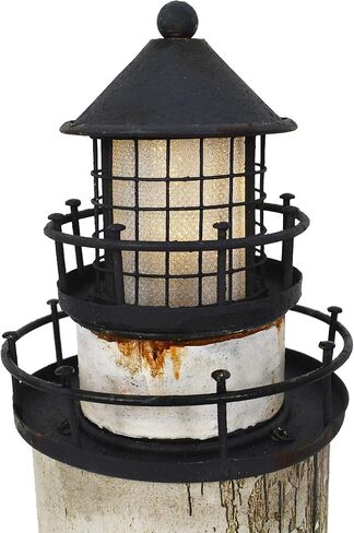 K KILIPES Wood Lighthouse with Led Light Nautical Decorations for Home Rustic Lighthouse Table Decoration Night Light for Beach Theme Living Room Kids Room Bathroom Decor in Saudi Arabia