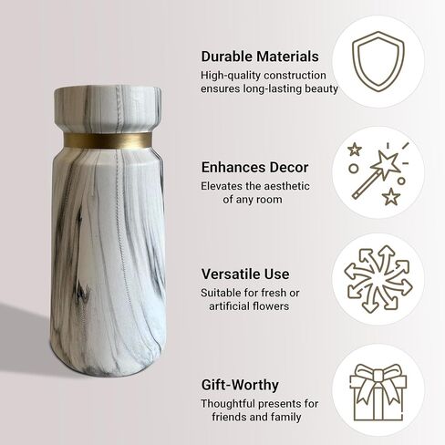 Sandia Marble Design Ceramic vase, Decorative Flower vase, Modern Table Centerpiece Decor, in Kuwait