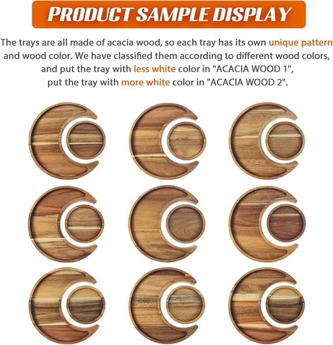 Moon Tray Acaica Wood Crystal Holder for Stones Healing Crystals Storage and Organizer Crescent Bowl Witchy Crystal Display Essential Oil Holder Moon Jewelry Dish (Acacia Wood 1) in Saudi Arabia