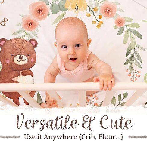 Milestone Blanket with 2 Placement Markers , Gender Neutral,Baby Monthly Milestone Blanket , Baby Growth Chart Blanket (60inx40in) in Saudi Arabia