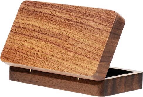 COSISO Walnut Wood Rectangle Vintage Double Wooden Ring Box for wedding ceremony 2 rings,Small Rustic Keepsake Wedding Ring Holder Decorative Gift Box (Black Inner) in Saudi Arabia