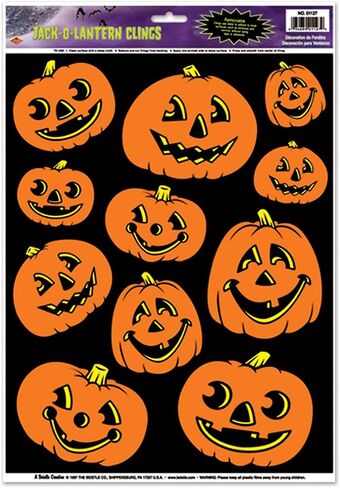 ملصقات النوافذ الزجاجية من Jack-O-Lantern، عبوة من 3 قطع in Saudi Arabia
