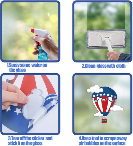 CCINEE 4th of July Window Cling,Patriotic Window Sticker USA Independence Day Decal for Home Vehicles Decoration,100PCS in Saudi Arabia