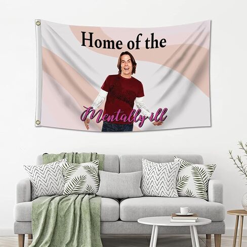 Home Of The Mentally Ill Flag 3x5 Feet Funny Tapestry For Bedroom Living Room College Dorm Wall Decor in Kuwait