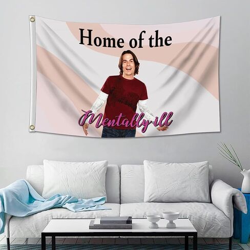 Home Of The Mentally Ill Flag 3x5 Feet Funny Tapestry For Bedroom Living Room College Dorm Wall Decor in Kuwait