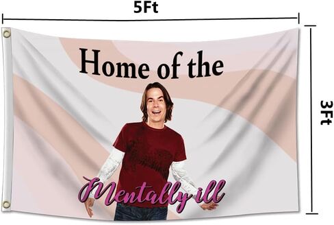 Home Of The Mentally Ill Flag 3x5 Feet Funny Tapestry For Bedroom Living Room College Dorm Wall Decor in Kuwait