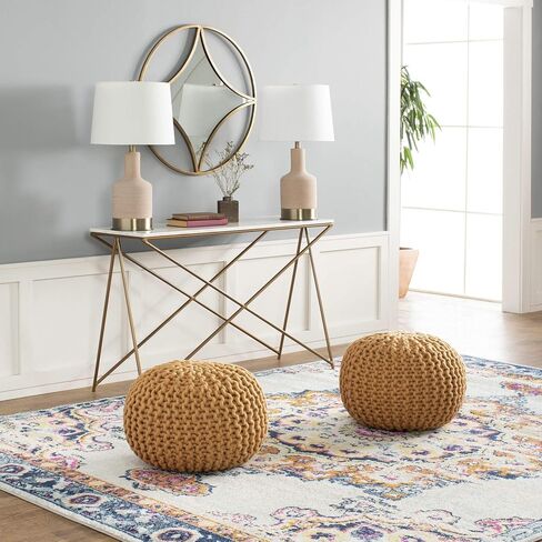Livabliss Alyssia Vintage Medallion Area Rug,6'7" x 9', Orange in Saudi Arabia