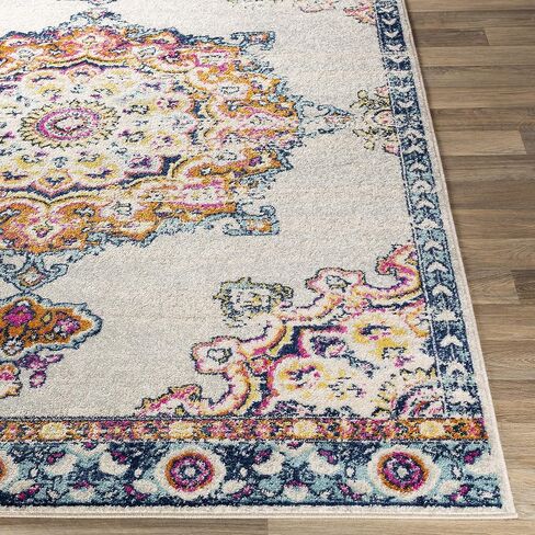 Livabliss Alyssia Vintage Medallion Area Rug,6'7" x 9', Orange in Kuwait