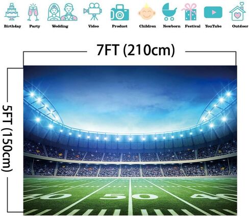 خلفية ملعب كرة القدم من SJOLOON، خلفيات Super Bowl للتصوير الفوتوغرافي والرياضة تحت عنوان ديكور الحفلات، لافتة استوديو الدعائم 11981 (6x4FT) in Saudi Arabia
