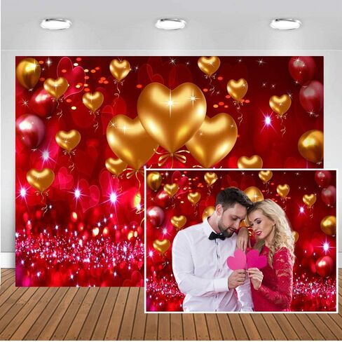 CYLYH 7x5ft Valentine's Day Backdrop Red Love Theme Party Love Heart Valentine's Mother's Day Party Backdrop Hearts Balloons Valentine's Day Theme Photography Backdrops D521 in Saudi Arabia