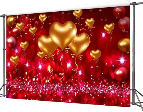 CYLYH 7x5ft Valentine's Day Backdrop Red Love Theme Party Love Heart Valentine's Mother's Day Party Backdrop Hearts Balloons Valentine's Day Theme Photography Backdrops D521 in Saudi Arabia
