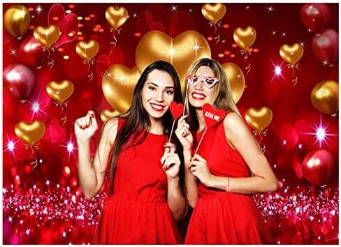 CYLYH 7x5ft Valentine's Day Backdrop Red Love Theme Party Love Heart Valentine's Mother's Day Party Backdrop Hearts Balloons Valentine's Day Theme Photography Backdrops D521 in Saudi Arabia
