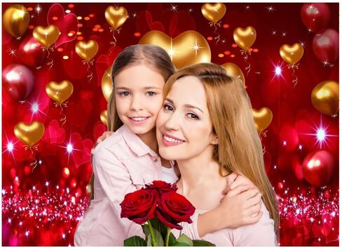 CYLYH 7x5ft Valentine's Day Backdrop Red Love Theme Party Love Heart Valentine's Mother's Day Party Backdrop Hearts Balloons Valentine's Day Theme Photography Backdrops D521 in Saudi Arabia