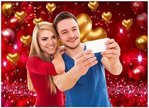 CYLYH 7x5ft Valentine's Day Backdrop Red Love Theme Party Love Heart Valentine's Mother's Day Party Backdrop Hearts Balloons Valentine's Day Theme Photography Backdrops D521 in Saudi Arabia