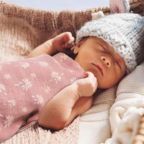 XLSXEXCL 4 Pack Muslin Baby Blankets, Soft 100% Cotton Muslin Swaddle Blankets Boho Rainbow Neutral Receiving Blanket Swaddling for Boys & Girls, Thin and Light Summer Baby Essentials, 48 x 44 in in Saudi Arabia
