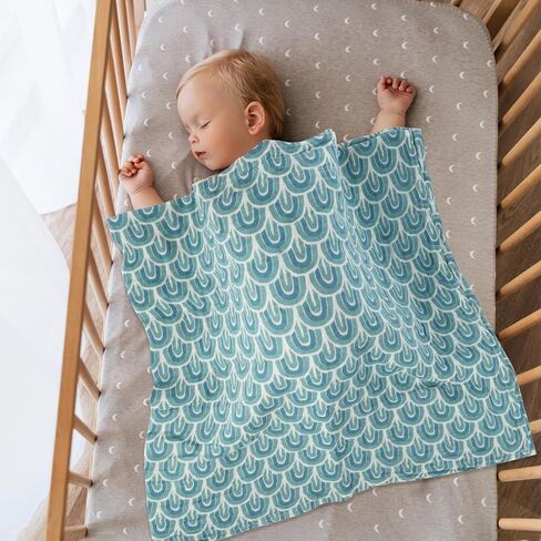 XLSXEXCL 4 Pack Muslin Baby Blankets, Soft 100% Cotton Muslin Swaddle Blankets Boho Rainbow Neutral Receiving Blanket Swaddling for Boys & Girls, Thin and Light Summer Baby Essentials, 48 x 44 in in Saudi Arabia