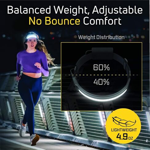 Liteband ACTIV 400 مصباح أمامي LED واسع الشعاع - إضاءة 210 درجة، 400 لومن، خفيف الوزن، مقاوم للطقس، قابل لإعادة الشحن، USB-C، وضع LED أحمر - التخييم، الجري، المشي لمسافات طويلة، يناسب القبعات الصلبة، LBA400-L18O، المحيط in Kuwait