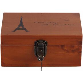 Vruping Wooden Box, Wooden Storage Chest, Wooden Storage Box, Vintage Style Wooden Box Storage Box Display Decoration Wood Storage Box Small Trunk Box for Jewelry Storage Keepsake Box(#1)