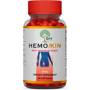 SPF HEMOKIN with Sangre de Drago – Hemorrhoid and Fissure Relief Supplement, Helps with Itching, Swelling (60 Caps) Natural Products. (1)