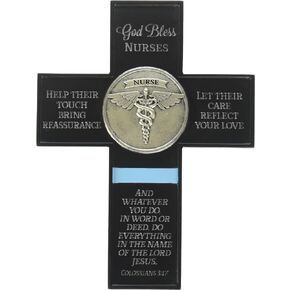 Abbey Gift God Bless Nurses Cross (57146) , Black in Kuwait