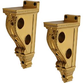 Oedema 2 Pack Drapery Sconce Plastic Corbel Curtain Rod Holders with 2 Holes Diameter 1.57 Inch for Curtain Rod Window Wall Decor Silver