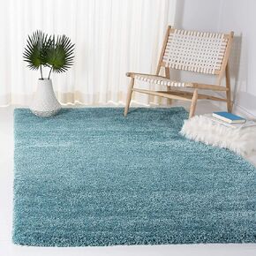 SAFAVIEH Milan Shag Collection Accent Rug - 3' x 5', Aqua Blue, Solid Design, Non-Shedding & Easy Care, 2-inch Thick Ideal for High Traffic Areas in Entryway, Living Room, Bedroom (SG180-6060) in Saudi Arabia