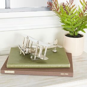 Deco 79 Modern Aluminum Airplane Sculpture, 8" x 8" x 4", Silver in Saudi Arabia