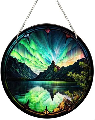 WQVSHRO Dolphin Stained Acrylic Window Hanging Ornament, Ocean Themed Decor Hanging with Chain, Acrylic Wall Art Decor Panel for Indoor Outdoor Decor, Housewarming Gift (Dolphin,8'') in Saudi Arabia