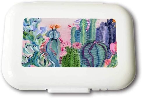 Small Weekly Pill Case - Vintage Flowers and Butterflies Travel Pill Organizer Box for Travel Safe Plastic Material 7 Small and 1 Large-Compartment in Kuwait