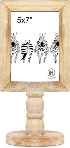 إطارات صور HUAXIN CRAFT H خشبية مقاس 5x7، إطار صورة ريفي ريفي متعثر مع قاعدة، سطح طاولة بحامل خشبي. in Kuwait
