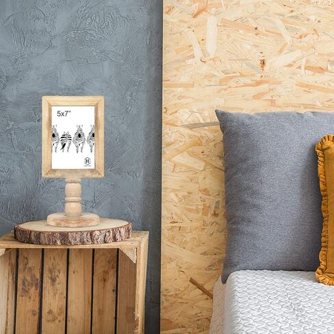 إطارات صور HUAXIN CRAFT H خشبية مقاس 5x7، إطار صورة ريفي ريفي متعثر مع قاعدة، سطح طاولة بحامل خشبي. in Kuwait