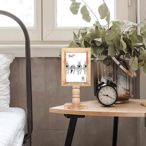 إطارات صور HUAXIN CRAFT H خشبية مقاس 5x7، إطار صورة ريفي ريفي متعثر مع قاعدة، سطح طاولة بحامل خشبي. in Kuwait