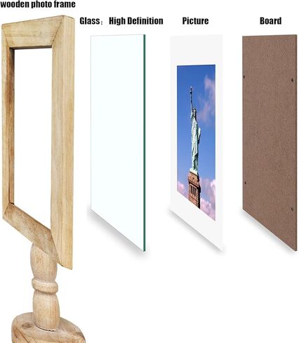 إطارات صور HUAXIN CRAFT H خشبية مقاس 5x7، إطار صورة ريفي ريفي متعثر مع قاعدة، سطح طاولة بحامل خشبي. in Kuwait