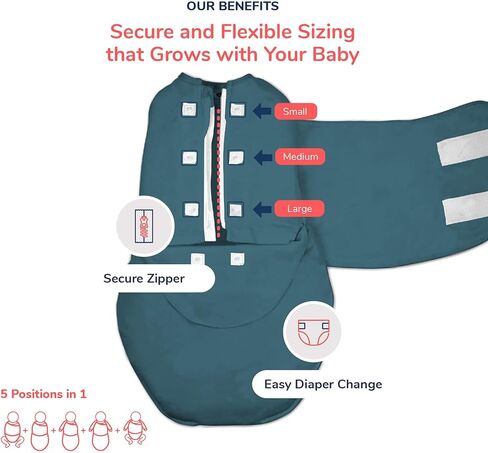 بطانية قماط للاطفال من امبي 2 اتجاهين للاطفال من عمر 0-3 اشهر - خشب التنوب، 6-14 باوند | سهولة الوصول للحفاضات | تصميم للساقين للداخل والخارج | سحاب امن يوقف الفك | مرحلة نوم 1 in Kuwait