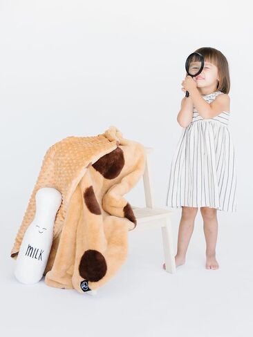 La La Fay Pillow and Blanket Pals Set – Unisex Luxe Minky Faux Fur Cookie Baby Blanket and Ultra-Soft Milk Bottle Pillow with Premium Filling – Essential Newborn and Toddler Gifts in Saudi Arabia