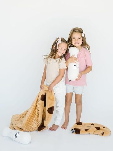 La La Fay Pillow and Blanket Pals Set – Unisex Luxe Minky Faux Fur Cookie Baby Blanket and Ultra-Soft Milk Bottle Pillow with Premium Filling – Essential Newborn and Toddler Gifts in Saudi Arabia
