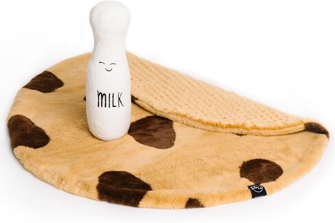 La La Fay Pillow and Blanket Pals Set – Unisex Luxe Minky Faux Fur Cookie Baby Blanket and Ultra-Soft Milk Bottle Pillow with Premium Filling – Essential Newborn and Toddler Gifts in Saudi Arabia