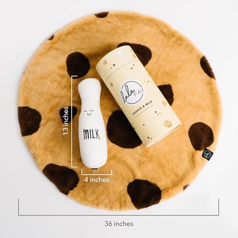 La La Fay Pillow and Blanket Pals Set – Unisex Luxe Minky Faux Fur Cookie Baby Blanket and Ultra-Soft Milk Bottle Pillow with Premium Filling – Essential Newborn and Toddler Gifts in Saudi Arabia