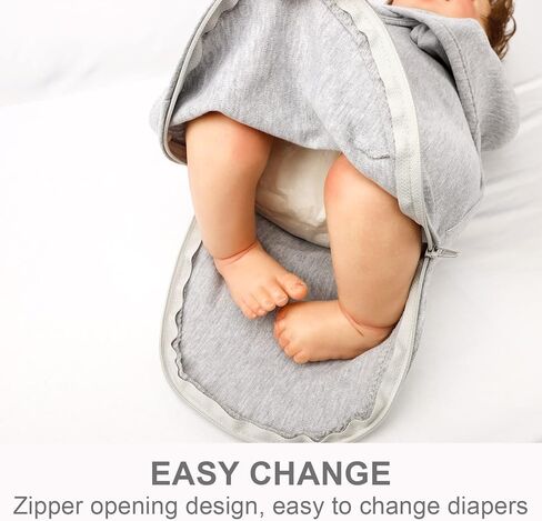 بطانية قماط للأطفال من هوياكس، قماط سهل التغيير، لفافة قماط قابلة للتعديل للأطفال الأولاد والبنات، كيس نوم قابل للارتداء لحديثي الولادة، 0-3 أشهر، 3 عبوات (دب رمادي) in Kuwait