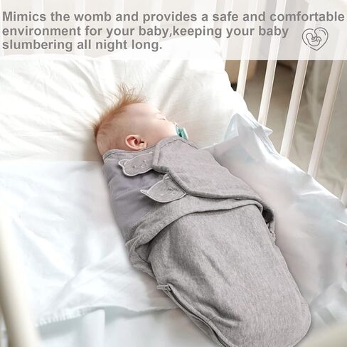 بطانية قماط للأطفال من هوياكس، قماط سهل التغيير، لفافة قماط قابلة للتعديل للأطفال الأولاد والبنات، كيس نوم قابل للارتداء لحديثي الولادة، 0-3 أشهر، 3 عبوات (دب رمادي) in Kuwait