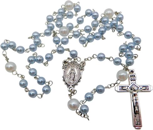 Westmon Works Pray the Rosary Book and Miraculous Mary Rosary with Glass Beads and Metal Crucifix Prayer Set in Saudi Arabia