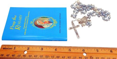 Westmon Works Pray the Rosary Book and Miraculous Mary Rosary with Glass Beads and Metal Crucifix Prayer Set in Saudi Arabia