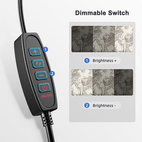 TOMLOV مجهر رقمي معقوفة LED أضواء ملء GL06، أضواء كاشفة مساعدة من الألومنيوم بقدرة 6 وات مع مفتاح قابل للتعتيم، سطوع قابل للتعديل، متوافق مع جميع مجاهر LCD in Kuwait