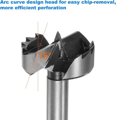 HARFINGTON 16pcs Forstner Bit Set 6mm-25mm Dia. Round Shank High Speed Steel Metric Forstner Drill Bits for Wood, Flat Wing Woodworking Hinge Drilling Tool Kits for Wood Plastic Plywood in Saudi Arabia
