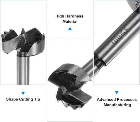 HARFINGTON 16pcs Forstner Bit Set 6mm-25mm Dia. Round Shank High Speed Steel Metric Forstner Drill Bits for Wood, Flat Wing Woodworking Hinge Drilling Tool Kits for Wood Plastic Plywood in Saudi Arabia