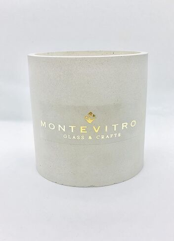 2 شمعة في قاعدة خرسانية أسطوانية، شمع الصويا العطري وفتيل خشب - مونت فيترو in Kuwait