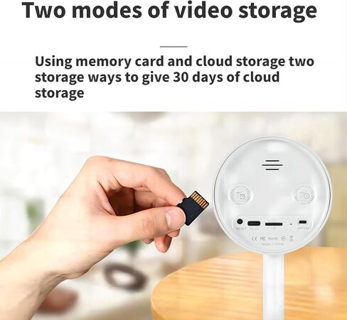 Kehtmay WiFi Indoor-Outdoor Camera, Battery Powered,1080P, Mobile app, Night Vision Function, Two-Way Audio for Home Security Desktop Camera. White in Saudi Arabia