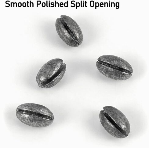 Dr.Fish 100 Pack Oval Split Shot Sinkers Fishing Weights, Lead Weight Clip on Fishing Line Fishing Sinker Freshwater Saltwater in Saudi Arabia