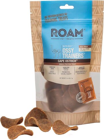 Roam Pet Treats Ossy Trainers لجميع أحجام الكلاب - مكافآت تدريب بحجم قضمة لحم النعام للكلاب in Kuwait